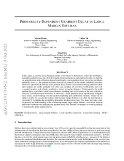 Probability-Dependent Gradient Decay in Large Margin Softmax