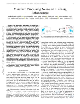 Minimum Processing Near-end Listening Enhancement