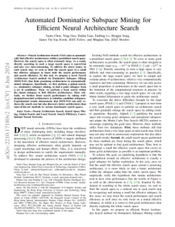 Automated Dominative Subspace Mining for Efficient Neural Architecture
  Search