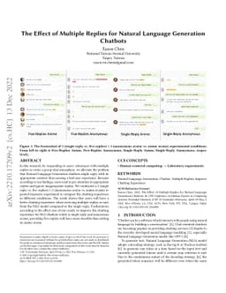 The Effect of Multiple Replies for Natural Language Generation Chatbots