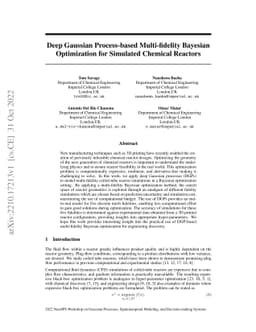 Deep Gaussian Process-based Multi-fidelity Bayesian Optimization for
  Simulated Chemical Reactors