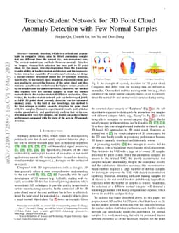 Teacher-Student Network for 3D Point Cloud Anomaly Detection with Few
  Normal Samples