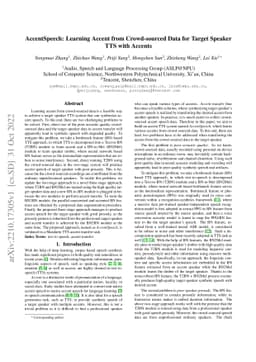 AccentSpeech: Learning Accent from Crowd-sourced Data for Target Speaker
  TTS with Accents
