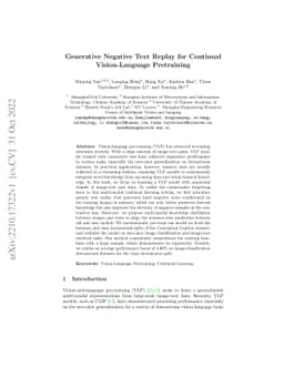 Generative Negative Text Replay for Continual Vision-Language
  Pretraining