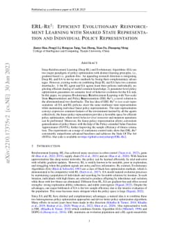 ERL-Re$^2$: Efficient Evolutionary Reinforcement Learning with Shared
  State Representation and Individual Policy Representation
