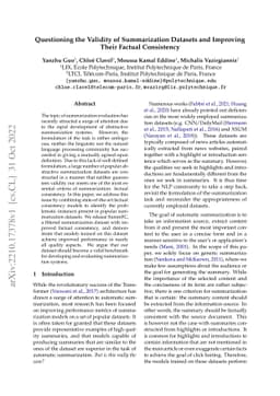 Questioning the Validity of Summarization Datasets and Improving Their
  Factual Consistency
