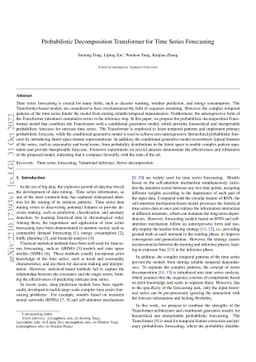 Probabilistic Decomposition Transformer for Time Series Forecasting