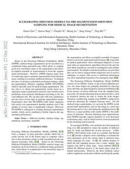 Accelerating Diffusion Models via Pre-segmentation Diffusion Sampling
  for Medical Image Segmentation