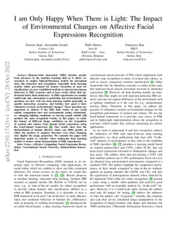 I am Only Happy When There is Light: The Impact of Environmental Changes
  on Affective Facial Expressions Recognition