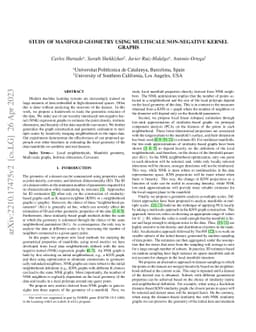 Study of Manifold Geometry using Multiscale Non-Negative Kernel Graphs