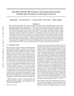 The Open MatSci ML Toolkit: A Flexible Framework for Machine Learning in
  Materials Science