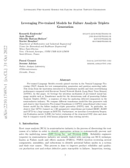 Leveraging Pre-trained Models for Failure Analysis Triplets Generation