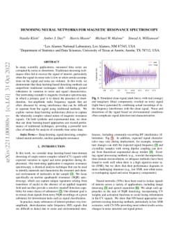 Denoising neural networks for magnetic resonance spectroscopy