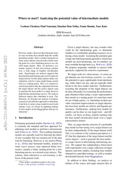Where to start? Analyzing the potential value of intermediate models