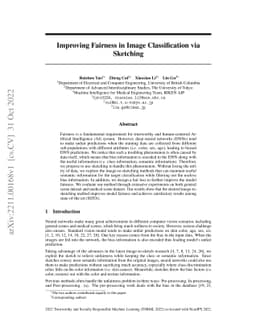 Improving Fairness in Image Classification via Sketching