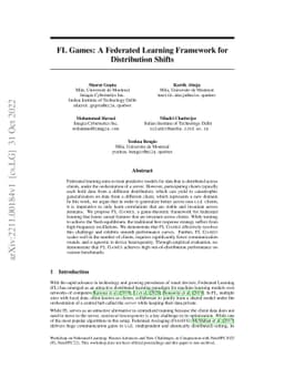 FL Games: A Federated Learning Framework for Distribution Shifts
