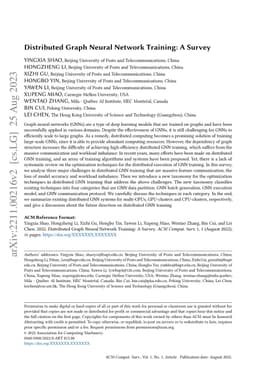 Distributed Graph Neural Network Training: A Survey
