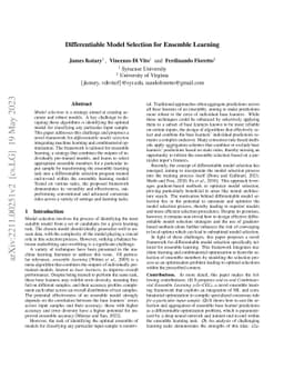 Differentiable Model Selection for Ensemble Learning