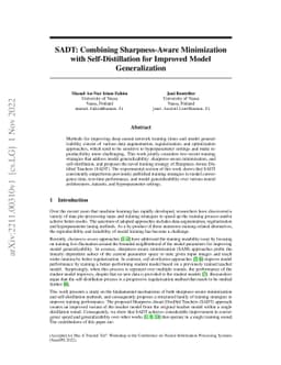 SADT: Combining Sharpness-Aware Minimization with Self-Distillation for
  Improved Model Generalization