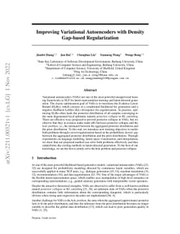 Improving Variational Autoencoders with Density Gap-based Regularization