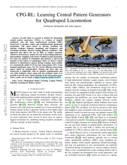 CPG-RL: Learning Central Pattern Generators for Quadruped Locomotion