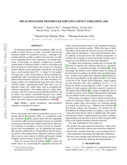 Delay-penalized transducer for low-latency streaming ASR