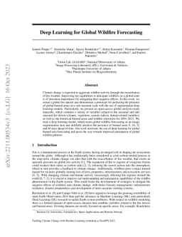 Deep Learning for Global Wildfire Forecasting