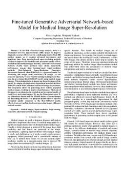 Fine-tuned Generative Adversarial Network-based Model for Medical Image
  Super-Resolution
