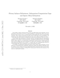 Privacy Induces Robustness: Information-Computation Gaps and Sparse Mean
  Estimation
