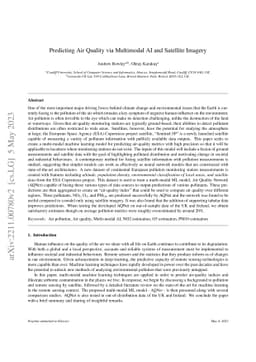 Predicting air quality via multimodal AI and satellite imagery