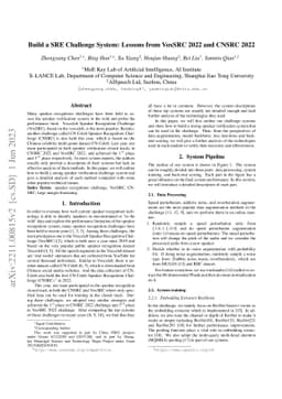 Build a SRE Challenge System: Lessons from VoxSRC 2022 and CNSRC 2022
