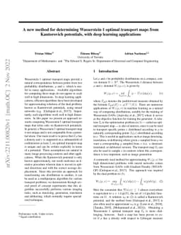 A new method for determining Wasserstein 1 optimal transport maps from
  Kantorovich potentials, with deep learning applications