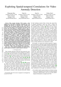 Exploiting Spatial-temporal Correlations for Video Anomaly Detection