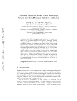Discover Important Paths in the Knowledge Graph Based on Dynamic
  Relation Confidence