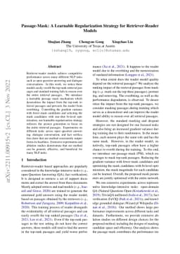 Passage-Mask: A Learnable Regularization Strategy for Retriever-Reader
  Models