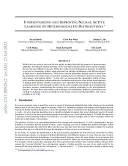 Neural Active Learning on Heteroskedastic Distributions