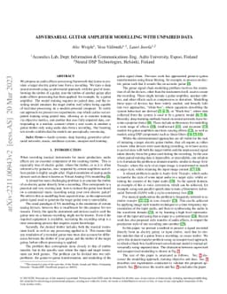 Adversarial Guitar Amplifier Modelling With Unpaired Data
