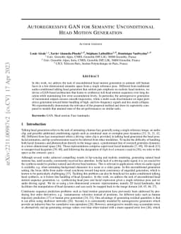 Autoregressive GAN for Semantic Unconditional Head Motion Generation
