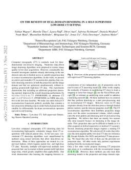 On the Benefit of Dual-domain Denoising in a Self-supervised Low-dose CT
  Setting