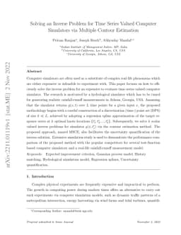 Solving an Inverse Problem for Time Series Valued Computer Simulators
  via Multiple Contour Estimation