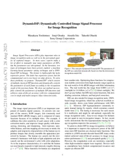 DynamicISP: Dynamically Controlled Image Signal Processor for Image
  Recognition