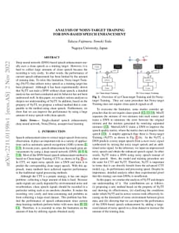 Analysis of Noisy-target Training for DNN-based speech enhancement