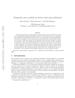 Propensity score models are better when post-calibrated