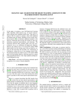 data2vec-aqc: Search for the right Teaching Assistant in the
  Teacher-Student training setup
