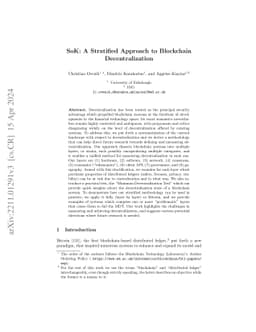SoK: A Stratified Approach to Blockchain Decentralization