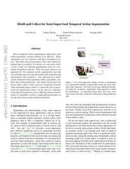 Distill and Collect for Semi-Supervised Temporal Action Segmentation