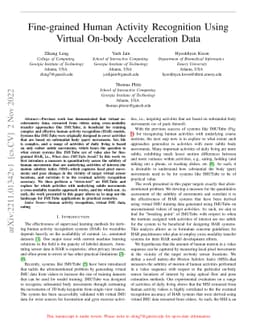 Fine-grained Human Activity Recognition Using Virtual On-body
  Acceleration Data
