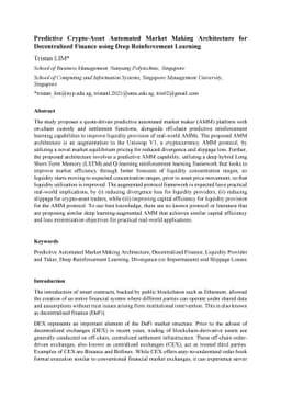 Predictive Crypto-Asset Automated Market Making Architecture for
  Decentralized Finance using Deep Reinforcement Learning