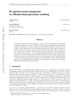 An optimal control perspective on diffusion-based generative modeling