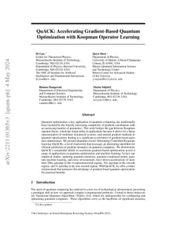 QuACK: Accelerating Gradient-Based Quantum Optimization with Koopman
  Operator Learning